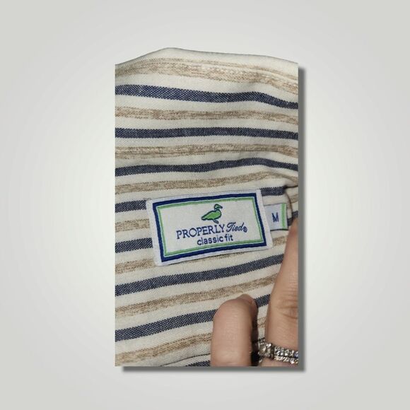 Properly Tied classic fit striped Button down size Medium - Picture 8 of 8